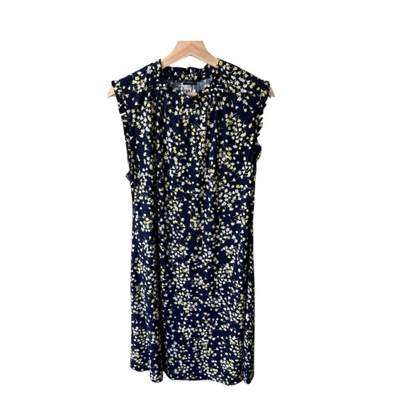 Tommy Hilfiger Dresses & Skirts - Tommy Hilfiger Dress Floral Blue Mock Neck Ruffle Shift Business Party Size 14